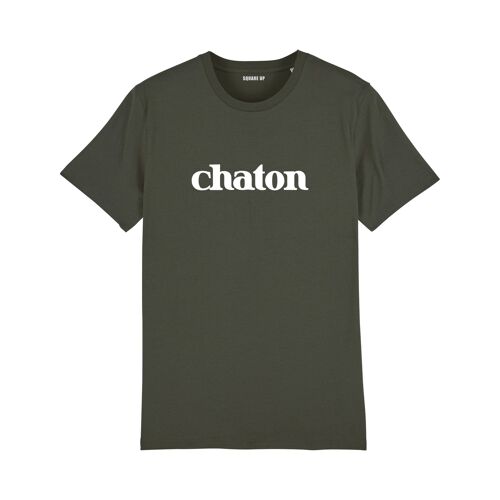 T-shirt "Chaton" - Homme - Couleur Kaki
