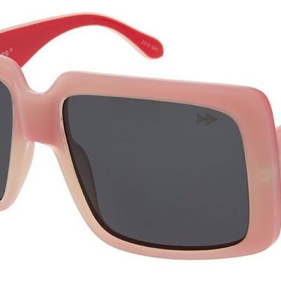 EVE Premium - Montura rosa y roja con lentes grises polarizadas
