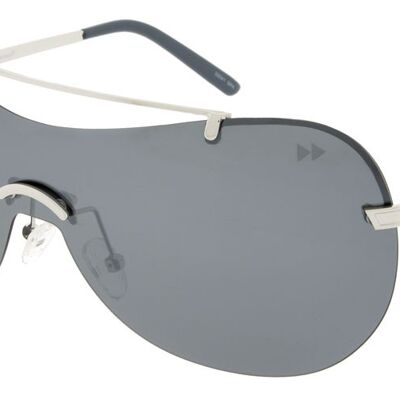 SERENA Premium - Silver Frame with Grey Light Mirrored Polarised Lenses