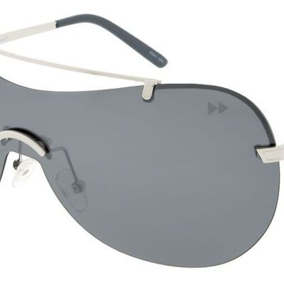 SERENA Premium - Montura plateada con lentes polarizados espejados en gris claro