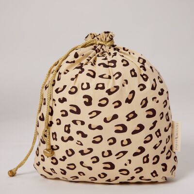 Fabric Gift Bags Double Drawstring -  Safari (Large)