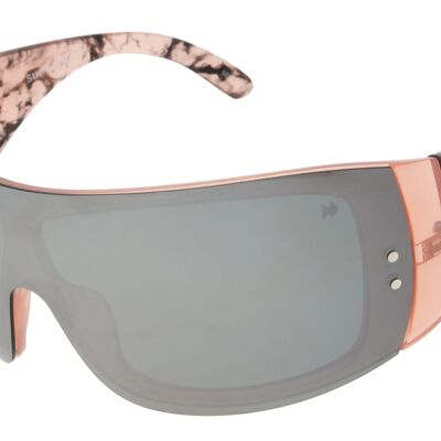 SASHA Premium - Montura de cuarzo rosa con lentes polarizadas plateadas espejadas