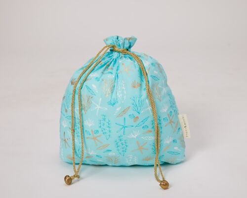 Fabric Gift Bags Double Drawstring -  Marine (Large)