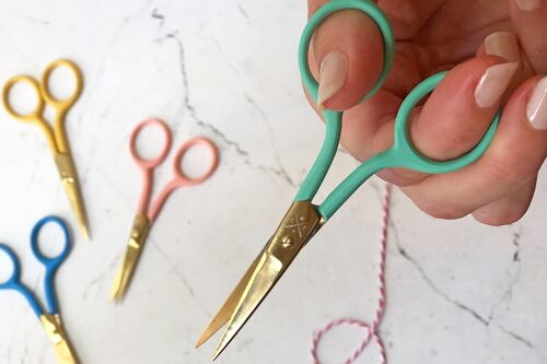 Colourful Embroidery Scissors -  Mint with gold blades