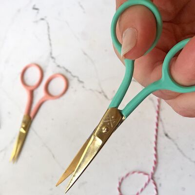 Colourful Embroidery Scissors -  Mint with gold blades