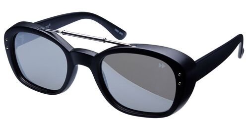 SPUTNIK Premium - Black & SIlver Frame with Silver Mirrored Polarised Lenses