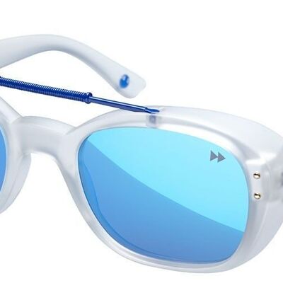 SPUTNIK Premium - Montatura trasparente e blu con lenti polarizzate blu