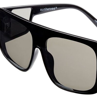FUJI Premium - Montatura nera con lenti polarizzate specchiate argento