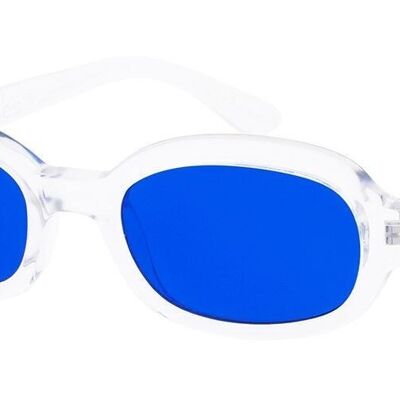 HELLA - Montura transparente con lentes azul oscuro