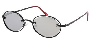 OSVALD - Monture noire avec lentilles argentées miroir 1