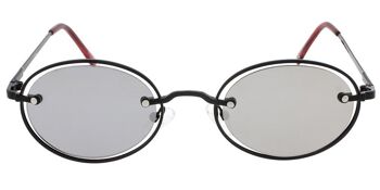 OSVALD - Monture noire avec lentilles argentées miroir 2
