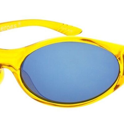 LARSEN - Marco amarillo transparente con lentes de espejo azul