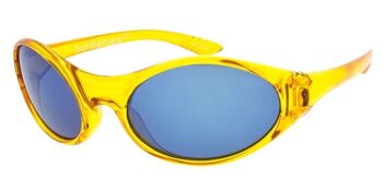 LARSEN - Monture jaune clair avec verres miroir bleus 1