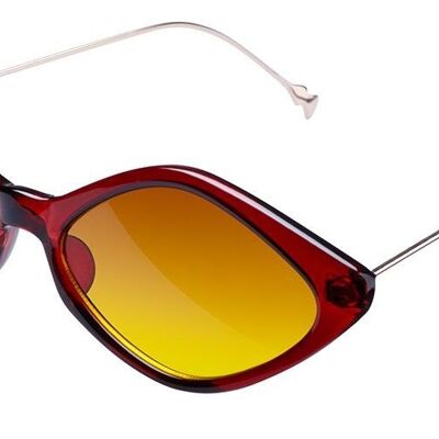CHIHIRO - Red & Gold Frame with Orange Lenses