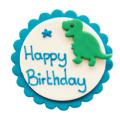 Dinosaur Happy Birthday Sugarcraft Plaque