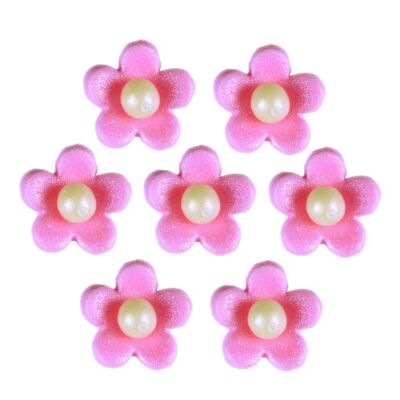 Toppers de flor de azúcar rosa