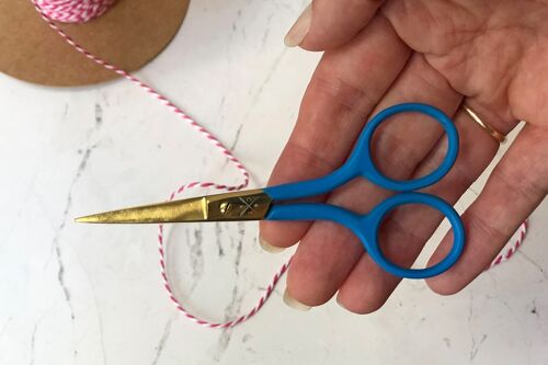 Colourful Embroidery Scissors -  Blue with gold blades