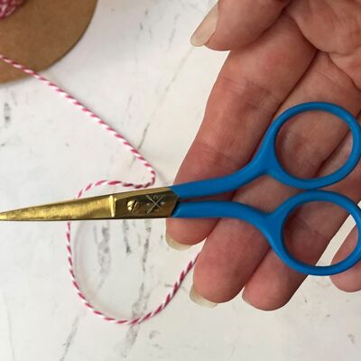 Colourful Embroidery Scissors -  Blue with gold blades