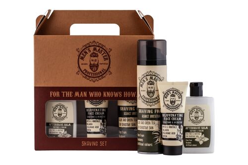 Giftset For Men - Shaving Gift Set | Aftershave Balm + Face Cream + Shaving Cream