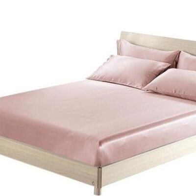 Silk Fitted Sheet 19 - Rosy Pink - 140x200cm deep 25cm