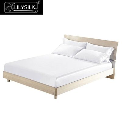 Silk Fitted Sheet 19 - White - 90x190cm deep 25cm