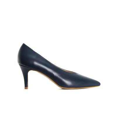Melody Navy Leather Pumps