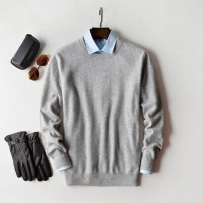 Cashmere 60 Round - gray o-neck - XL