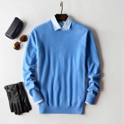 Cashmere 60 Round - sky blue o-neck - S