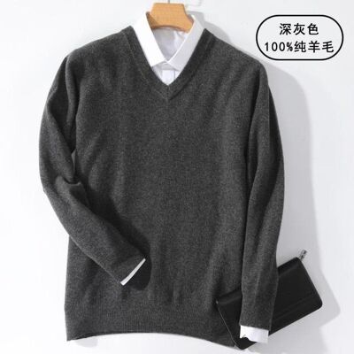 Cashmere 100 V - Dark Grey - M