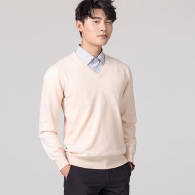 Cashmere 60 - v-neck Beige - L