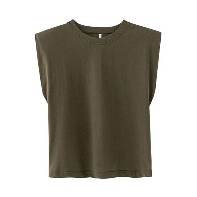 Padded shoulder Tees - army green - S