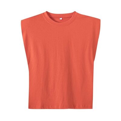 Padded shoulder Tees - orange - M