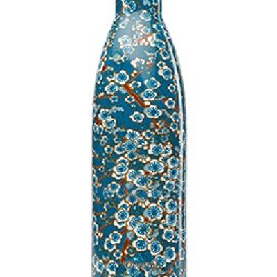 Botella termo 750 ml, flores azul