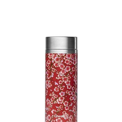 Teezubereiter Thermobecher 400 ml, Flowers rot