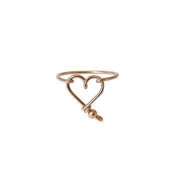 Bague jonc mon coeur - goldfilled rose 14 carats 1