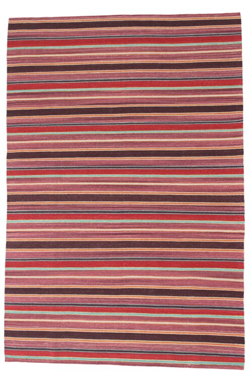 Hazan Kelim Stripes-H Purple Turquoise  200 x 140 cm