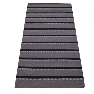 Tapis Hazan Kelim Stripes-H Beige Gris 135 x 65 cm