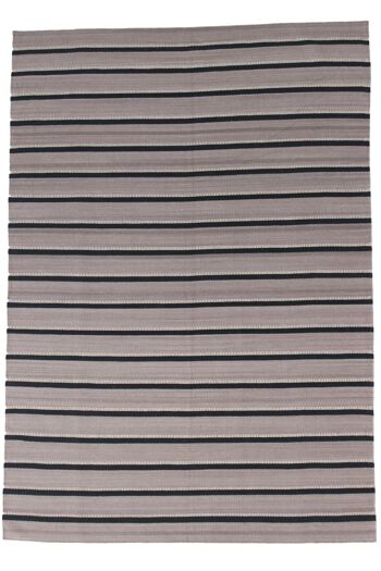 Hazan Kelim Stripes-H Beige Gris 200 x 140 cm 1