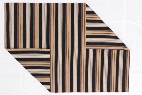 Hazan Kelim Stripes-H Brown Beige  200 x 140 cm