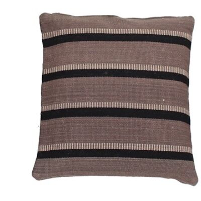 Hazan Kelim Cushion Stripes Beige Grey 60 x 60 cm