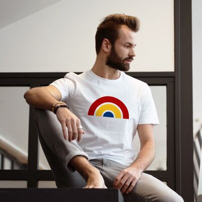 T-shirt "Arc en ciel" - Homme - Couleur Blanc