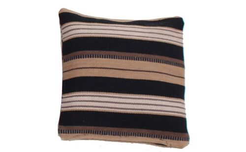 Hazan Kelim Cushion Stripes Brown Beige 45 x 45 cm