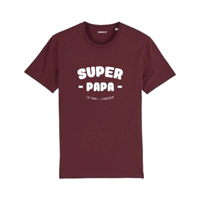 T shirt "Super Papa" - Homme - Couleur Bordeaux