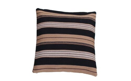 Hazan Kelim Cushion Stripes Brown Beige 60 x 60 cm