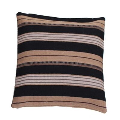 Hazan Kelim Cushion Stripes Brown Beige 60 x 60 cm