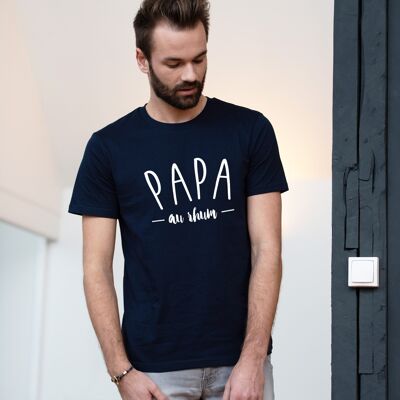 T shirt "Papa au rhum" - Homme - Couleur Bleu Marine