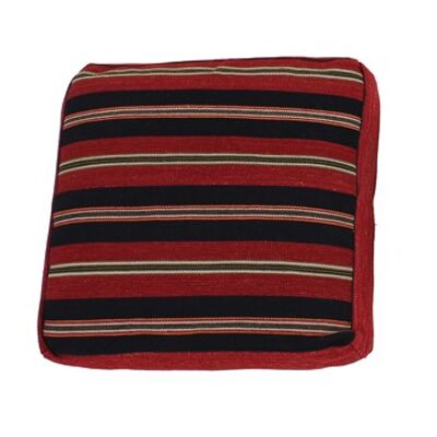 Hazan Kelim Cushion Stripes Charcoal Red  90 x 90 cm