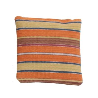 Hazan Kelim Cushion Stripes Orange Gold  45 x 45 cm