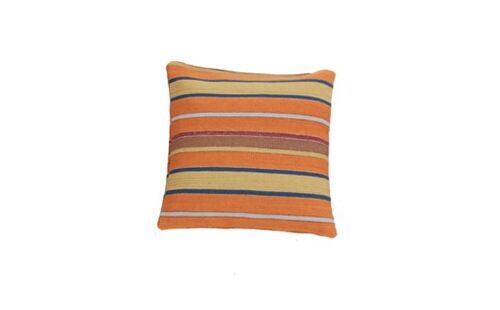 Hazan Kelim Cushion Stripes Orange Gold  60 x 60 cm