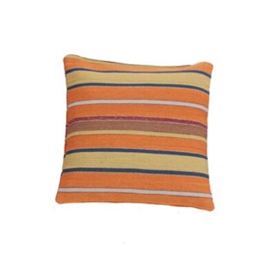 Hazan Kelim Cushion Stripes Orange Gold  60 x 60 cm